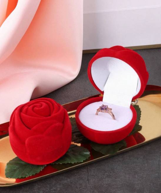 Krabička na šperky růže červená
