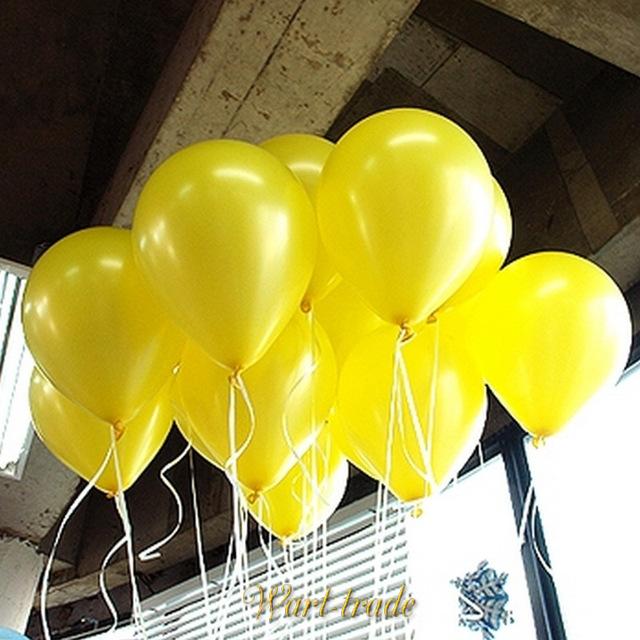 Lesklé nafukovací balónky 10 ks ŽLUTÉ