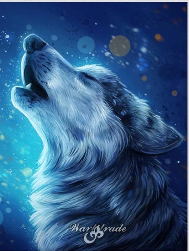 Diamantové malování podle čísel vlk 