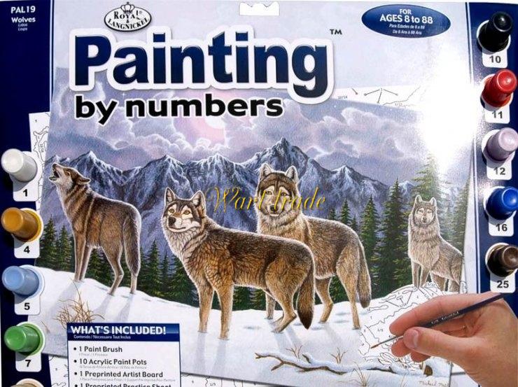 Malování podle čísel- Vlci