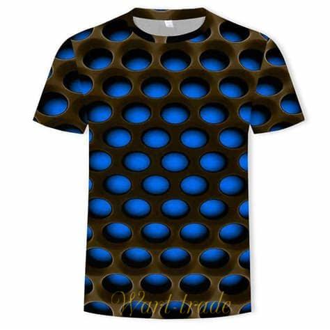 3D tričko iluze kolečka modrá
