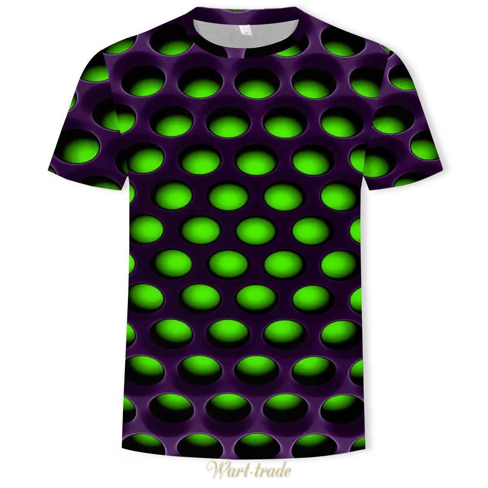 3D tričko iluze kolečka zelené