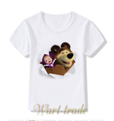 3D topík tričko Máša a medvěd