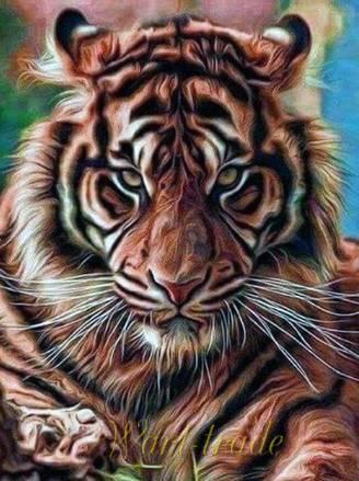 Diamantové malování  "Hlava tygra "