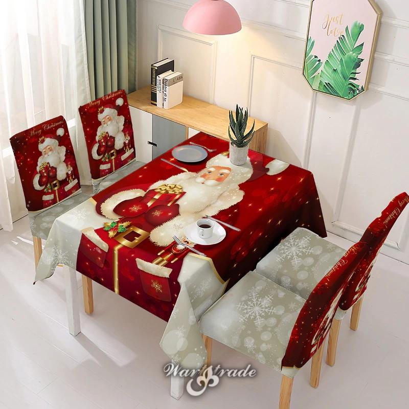 3D ubrus-vánoční santa červený