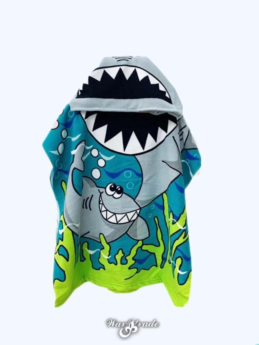 Dětský plážový ručník Poncho Shark