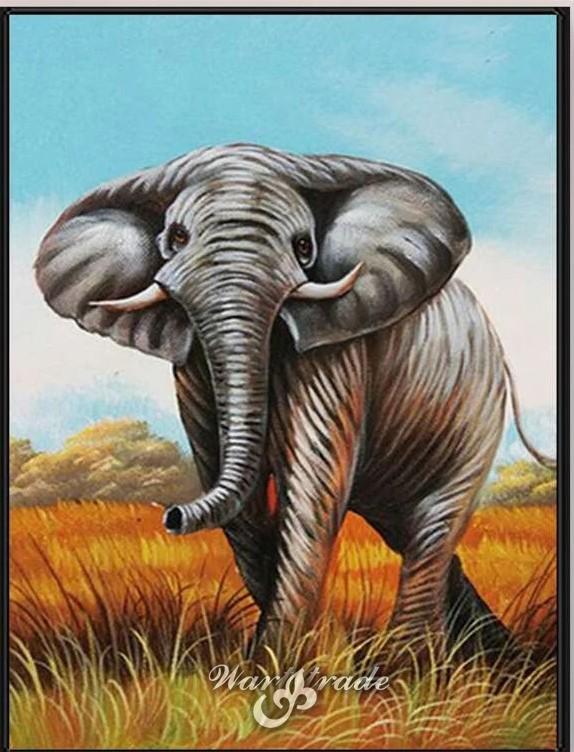 Diamantové malování slon v buši