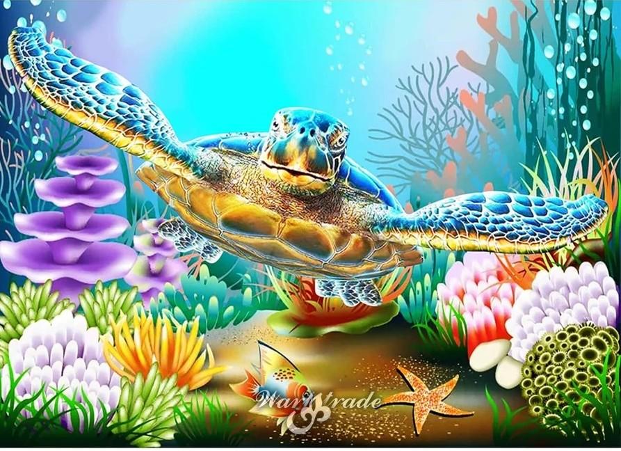 Diamantové  malování mořská želva
