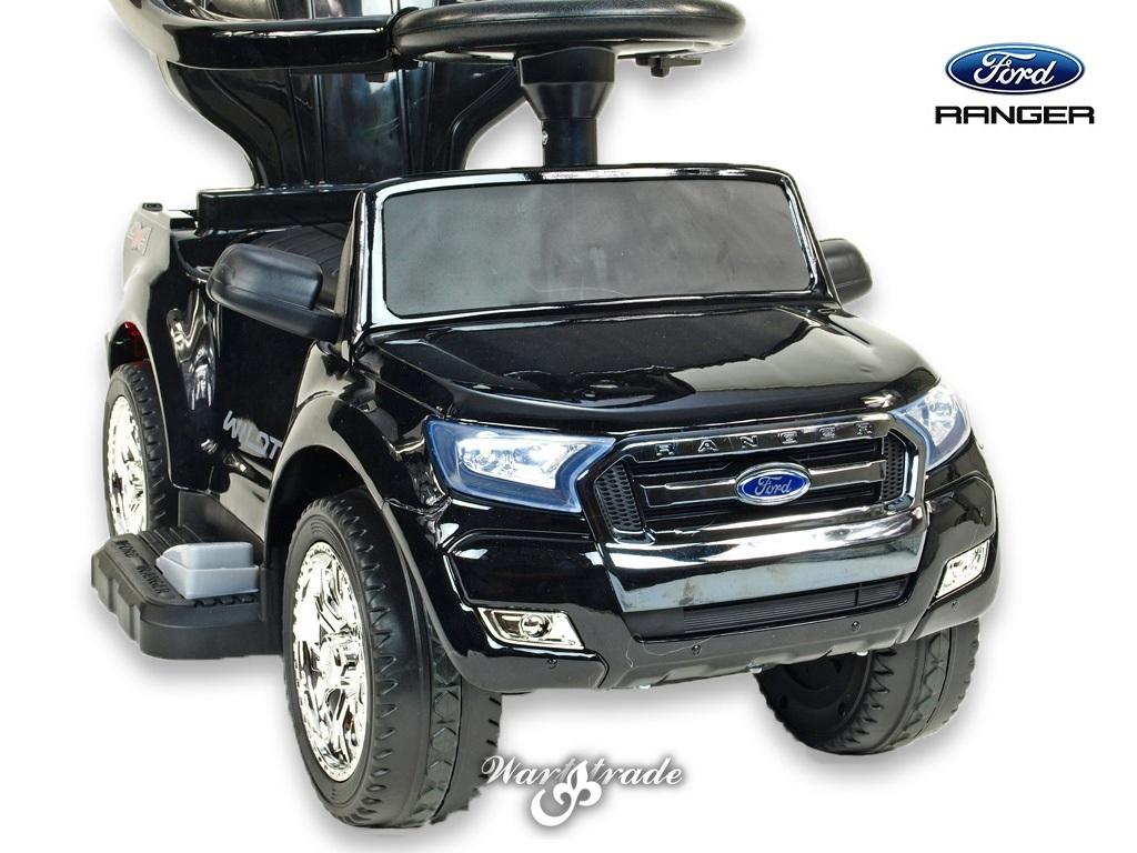 Ford Ranger s vodící tyčí, stříškou a madly, pro nejmenší, černá metalíza
