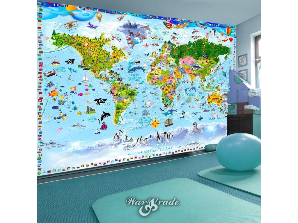 Samolepící fototapeta - World Map for Kids