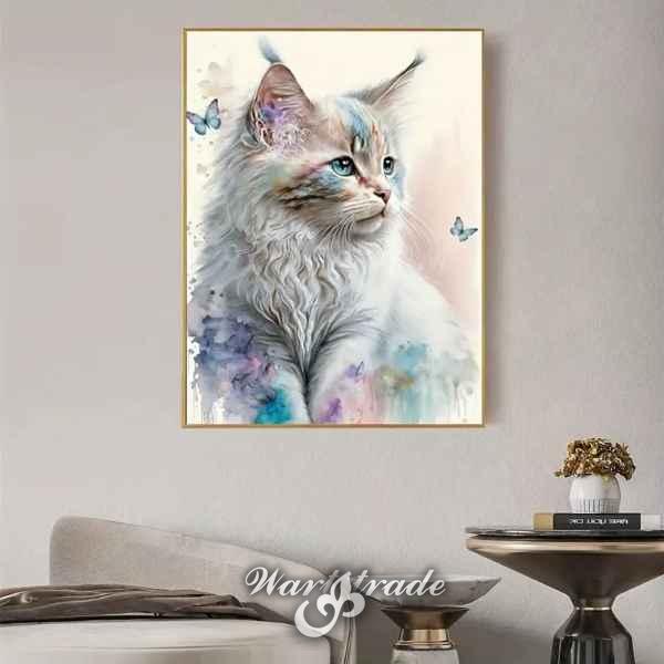  Diamantové malování barevná kočka