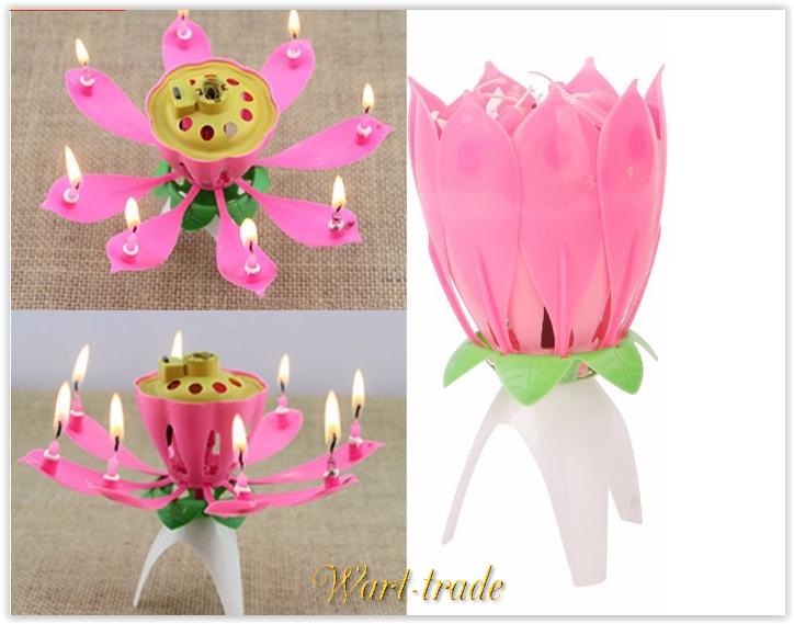 Narozeninová svíčka - lotosový květ