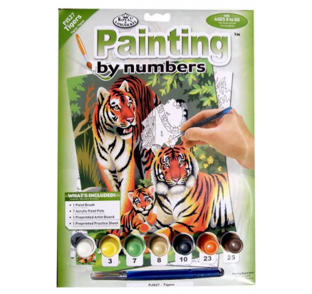 Malování podle čísel- Tygří rodinka