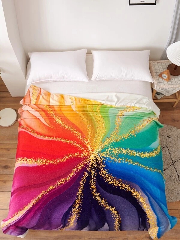 Flanelová deka s barevným efektem