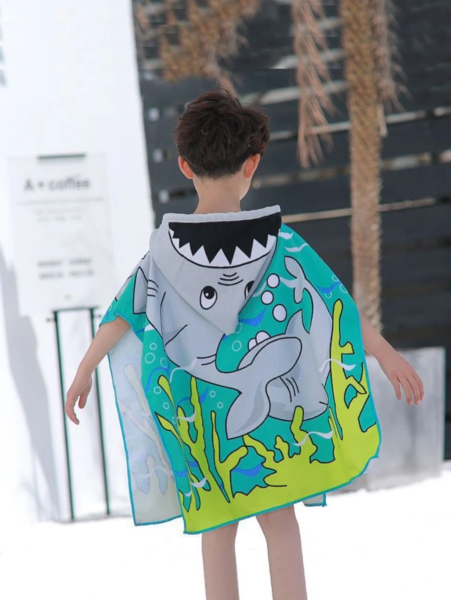 Dětský plážový ručník Poncho Shark