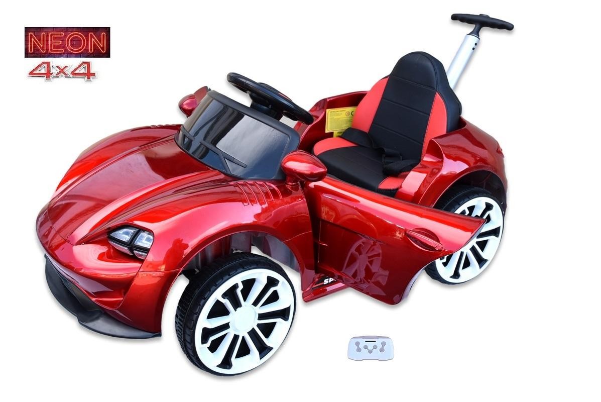 Neon Sport 4x4 s 2.4G dálkovým ovládáním, vodící tyčí, lakovaný červený