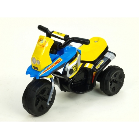 Elektrická motorka Racing sport 6V, s 2 světly a muzikou, pro nejmenší, modrá