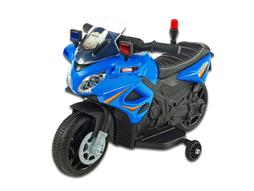 Elektrická motorka mini pro nejmenší Policie 911 modrá