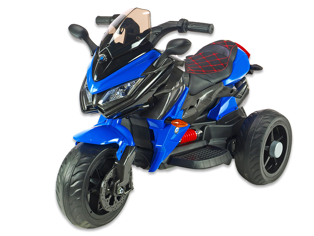 Cestovní motorka BNM s plynovou rukojetí a nožní brzdou, modrá