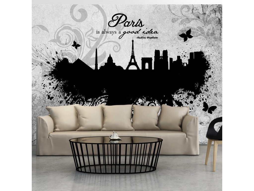 Fototapeta - Paris is always a good idea - black and white