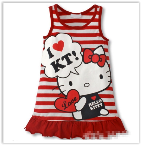 Letní šaty Hello Kitty červené