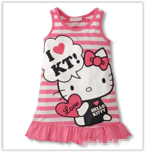 Letní šaty Hello Kitty růžové