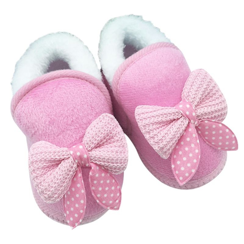 Plyšové botičky pro novorozence růžové